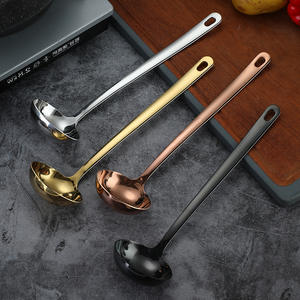 Lüks 18/10 paslanmaz çelik otel kaşık seti restoran büfe için kase ve çorba kepçesi kaşık ile ayakta tencere hizmet - Product Image 4