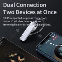 Casque Bluetooth Remax, écouteur sans fil Bluetooth mains libres, écouteur sans fil mono, écouteurs avec micro à réduction de bruit