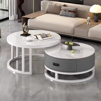 Table basse en pierre pour salon, style luxe léger, simple, nouvelle, minimaliste, combinaison de marbre, table à thé