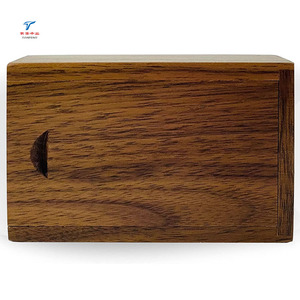 Figt-embalaje personalizado de madera de nogal, caja con tapa superior deslizante para amigos, negocios - Product Image 2