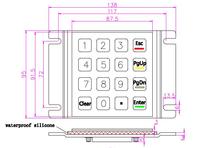 Teclado Numérico Metálico de 16 Teclas Resistente al Vandalismo con Interfaz USB/PS2/RS232 para Montaje en Panel, IP54, para Kiosco de Control de Acceso