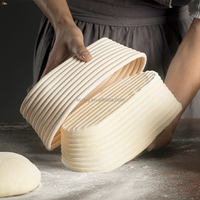 XR pas cher 7/8/9/10 pouces cuisson et pâtisserie rotin naturel Fermentation panier ovale pain épreuvage Banneton panier avec doublure en tissu