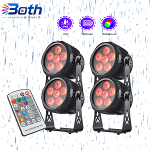 Rechargeable Waterproof LED Uplighter 6x18W RGBWA UV 6in1 for Church KTV Disco - Product Image 1