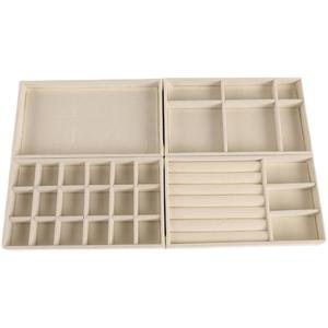 HKZB New Flannel Display Tray Divided <b>Storage</b> Box For Rings Stud Earrings Dangle Earrings <b>Necklaces</b> And Pendants - Product Image 2