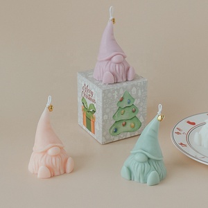 Bougie parfumée créative en cire de <span class=keywords><strong>soja</strong></span> et de paraffine, Père Noël, forme décorative pour la veille de Noël et la fête des pères, avec boîte cadeau - Product Image 4