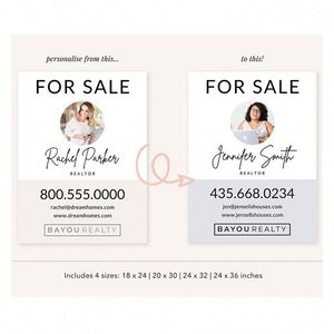 Panneau Publicitaire Personnalisé pour Jardin 18"X24" avec Logo, Impression pour Immo, Panneau Épais avec Trous pour Accrochage - Product Image 2