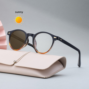 Gafas de Sol KAJILA al por Mayor, Retro, de Diseño, con Logotipo Personalizado, Redondas, Fotocromáticas, Anti Luz Azul, UV400, para Hombre y Mujer - Product Image 1