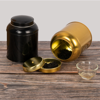 Boîte à thé ronde classique avec couvercle à rabat, grande capacité, forme cylindrique empilable, préservation de la fraîcheur