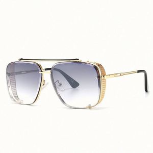 Lunettes de soleil vintage personnalisées avec logo, protection UV400, demi-ovales carrées, en métal, pour hommes, grande monture, pour la conduite, hommes et femmes - Product Image 6