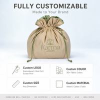 Pochette de luxe personnalisée en velours avec cordon de serrage et doublure en satin, sac de rangement souple pour cosmétiques, accessoires capillaires, perruques, bougies et protection anti-poussière