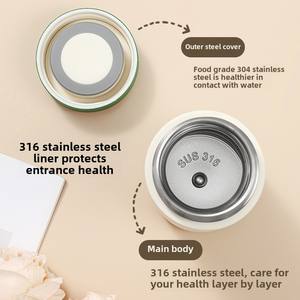 Mini tasse à eau compacte portable 316 à rabat pour tasse thermos haute pour accompagner les cadeaux d'affaires Logo en forme spéciale - Product Image 4