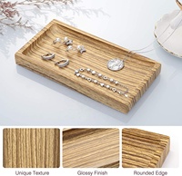 Plateau décoratif en résine au design personnalisé, motif grain de bois, organisateur de cosmétiques pour commode, plateau à bijoux carré à fond plat, plateau de vanité en résine