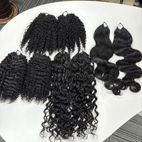 Extensions de cheveux brésiliens bouclés crépus 12A Remy, plumes à crocheter pré-bouclées, tresses sans nœuds, boucles birmanes pour femmes, directement de l'usine