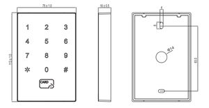 ABS nhà ở với cảm ứng bàn phím RFID 125Khz Proximity không tiếp xúc ID Đầu đọc thẻ Wiegand đầu ra kiểm soát truy cập đầu đọc thẻ - Product Image 3