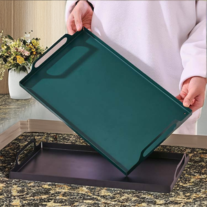 Plato Rectangular Decorativo de Metal Ecológico y Duradero, Diseño Moderno, Esmaltado, para Cena, Fiesta, Hotel, Salón, Bar, Desayuno - Product Image 2
