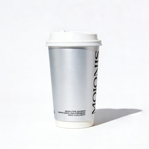 Vasos de Papel Kraft Plateados con Impresión Offset Personalizada, Vasos de Café de Doble Pared Aislados para Bebidas Calientes, Espresso, Café, Venta al por Mayor - Product Image 1