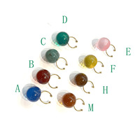 Mignon à la mode grande boule printemps été Silicone Transparent coloré ouvert bague en résine