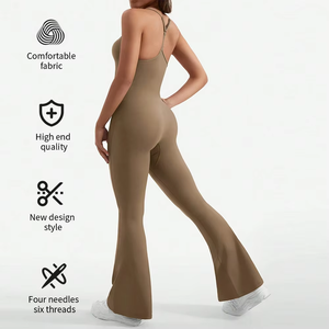 Service OEM : Combinaison de sport pour <span class=keywords><strong>femme</strong></span>, vêtements de yoga, ensembles de fitness, combinaisons, extensible dans les quatre sens (Spandex/Nylon) - Product Image 2