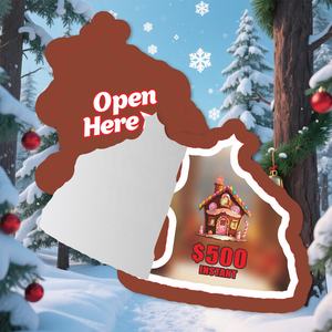 Noël Surprise Imprimer Pull Tab Tickets Maison Forme Win Card Prix personnalisé, taille, Style de conception pour les États-Unis - Product Image 2