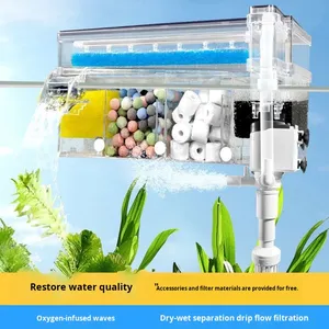 2026 Nieuwe 3-in-1 Multifunctionele Aquariumfilterbox Stille Waterval <span class=keywords><strong>Aquarium</strong></span> Hang-on Filter voor Kleine Visbakken - Product Image 3
