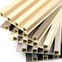 Revêtement mural en PVC écologique imperméable, panneau en bois-plastique rainuré, panneau mural WPC pour décoration intérieure d'hôtel, ignifuge