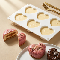 Nouveau moule en silicone de qualité alimentaire pour gâteau et savon, en forme de cœur à 6 nœuds, pour mousse française, idéal pour la Saint-Valentin, pour la fabrication transfrontalière