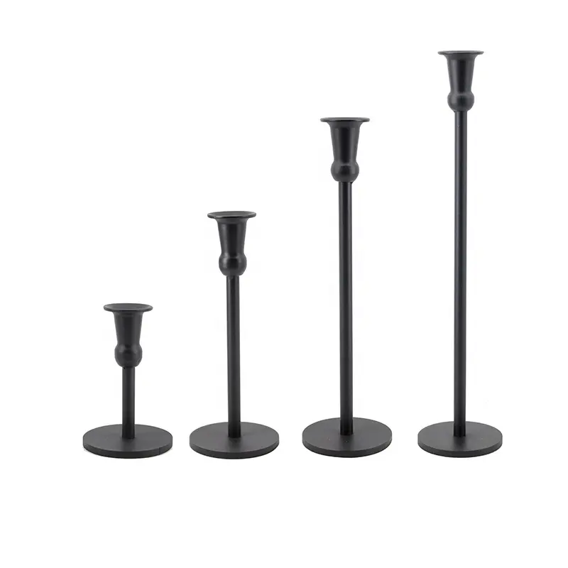 Black Candle Holder Tall and Thin Shape for Indoor Home Decoration for Table Centerpieces and Wedding Decoration