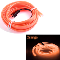 Fil néon EL USB 12V pour voiture, décoratif, coloré, 1/3/5m, bande lumineuse froide LED, lumières d'ambiance