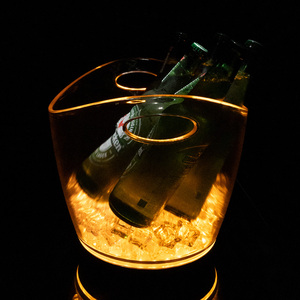 Logo personnalisé 12L Seau à glace classique lumineux à LED <span class=keywords><strong>rechargeable</strong></span> Baril <span class=keywords><strong>de</strong></span> <span class=keywords><strong>bière</strong></span> en plastique PS Lingot Bar Fêtes <span class=keywords><strong>de</strong></span> grande capacité - Product Image 2