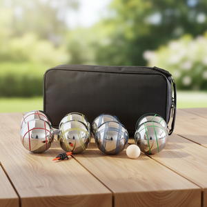 Nouveauté : Ensemble <span class=keywords><strong>de</strong></span> boules <span class=keywords><strong>de</strong></span> pétanque peintes à la main avec lignes colorées, 8 boules, sac personnalisé pour jeu en extérieur - Product Image 1