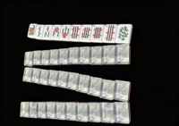 Tuiles en acrylique de luxe nacré bleu argenté, motif Mahjong Lavande Galaxie, triple couche, durables, écologiques, logo personnalisé OEM/ODM