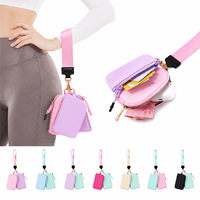 Dompet Koin Unisex Bahan Nylon Anti Air dengan Ritsleting, Tempat Kartu, Kantong Mini, Tempat AirPods, Gantungan Kunci, Cocok untuk Perjalanan