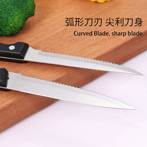 Coltello da bistecca in acciaio inox coltello da taglio affilato coltello da bistecca seghettato per cucina ristorante stoviglie campeggio - Product Image 6