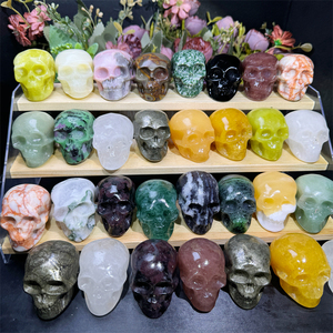 Calaveras mixtas de 2 pulgadas, venta al por mayor, calaveras de cristal naturales, calaveras de pirita para piedras curativas - Product Image 4