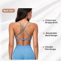 Soutien-gorge de sport sans couture OEM ODM pour femme, col en U, dos croisé, séchage rapide, pour yoga et fitness, avec coussinets amovibles
