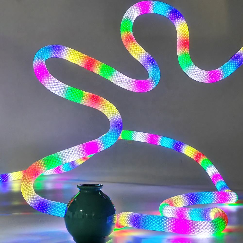 DC 5V 360 Degree RGB Neon Light Round Tube Flexible Soft WS2812 Silicone Led Neon Light for Decoration