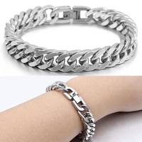 Bracelet chaîne à maillons en acier inoxydable plaqué or avec logo personnalisé pour homme, bijoux classiques