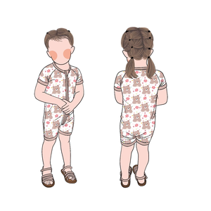 Little Glow Kid Nieuwe Aanwinst Zomer Aangepaste Prints Stijlen Superzacht 2-delig Baby Bamboe Rompertje met Rits - Product Image 4