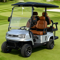 Voiturette de golf électrique ZYCAR 4 places 2+2, batterie lithium surélevée, luxe, couleur argent, à vendre