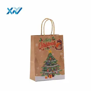 Рождественские украшения для дома Портативный бумажный подарочный пакет конфеты печенье закуски подарки