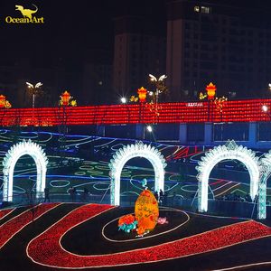 โคมไฟไหมจีนขนาดใหญ่พร้อมไฟ LED สำหรับเทศกาลคริสต์มาส ดิวาลี และวันขอบคุณพระเจ้า - สีสันปรับแต่งได้ ทนทาน และกันน้ำ - Product Image 2