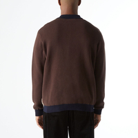 OEM ODM Custom Design Logo Muster Polo Neck Sweater für Männer Letter Jacquard Zip Up Sweater
