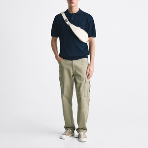 <span class=keywords><strong>Polo</strong></span> <span class=keywords><strong>Basic</strong></span> lavorata a maglia a maniche corte stile sblocco per l'uomo alla moda - Product Image 4