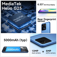 هاتف محمول أصلي غير مقفل جديد تمامًا Mi Redmi 10b 3GB + 64GB هاتف ذكي 13MP AI كاميرا ببطارية 10W شحن سريع