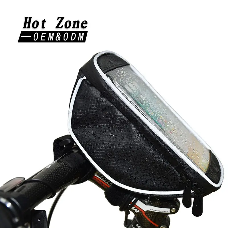 Hot Zone ciclismo Outdoor impermeabile Touch Screen anteriore borsa da manubrio per telefono da bicicletta per bici