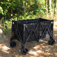Vente en gros de chariot de camping de plage d'épicerie utilitaire à poignée réglable portable pliable pour l'extérieur très résistant chariot avec grandes roues