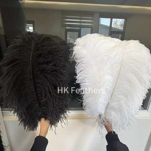 Plumes d'autruche blanches de grande taille (50-55 cm, 60-65 cm) en vrac pour décorations de mariage, ornements de bureau blanchis pour la pêche à la mouche - Product Image 2