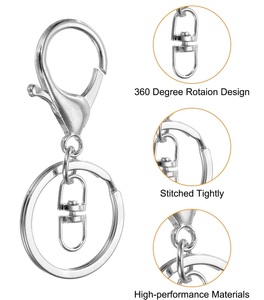 Bộ móc khóa dạng càng cua hợp kim kẽm, kèm vòng xoay, kẹp bật, kích thước 30*65mm, màu vàng, bạc, vàng hồng, đen, dùng làm đồ thủ công tự làm - Product Image 3