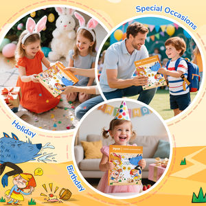 Libro de Colorear con Agua Joycat, Libros de Pintura con Acuarelas sin Desorden, Regalo de Arte y Manualidades para Niños, Dibujo con Pincel, Tema de Monstruos - Product Image 3