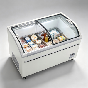 Congelador Comercial con Tapa de Vidrio Curvo, Gran Capacidad para Supermercados, Venta de Alimentos Congelados y Hielo - Product Image 2